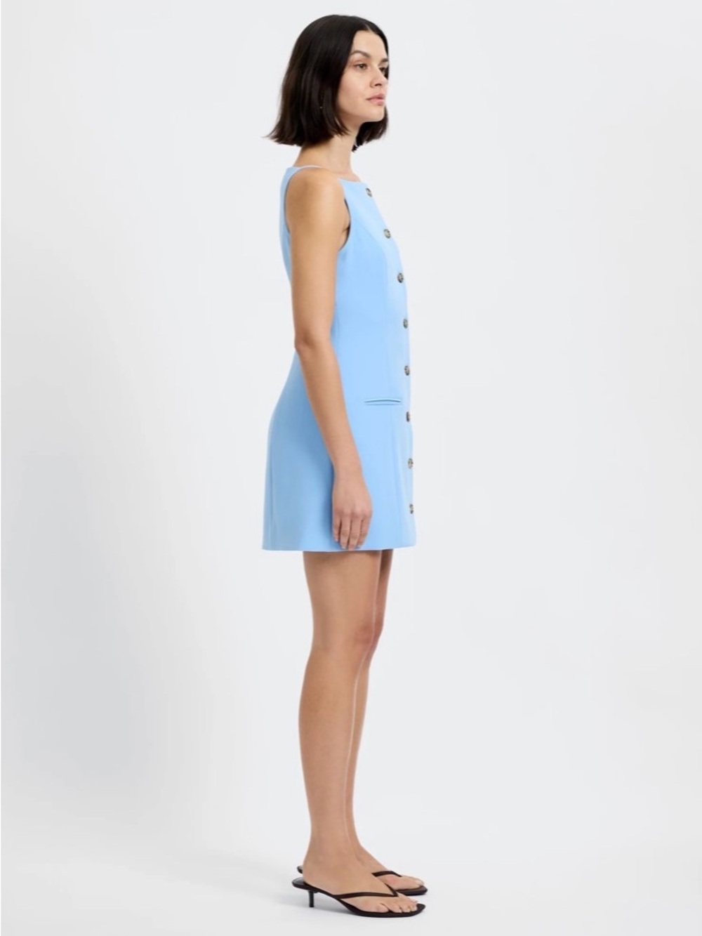 French Connection Azra Twill Square Neck Dress - Picture 4 of 10